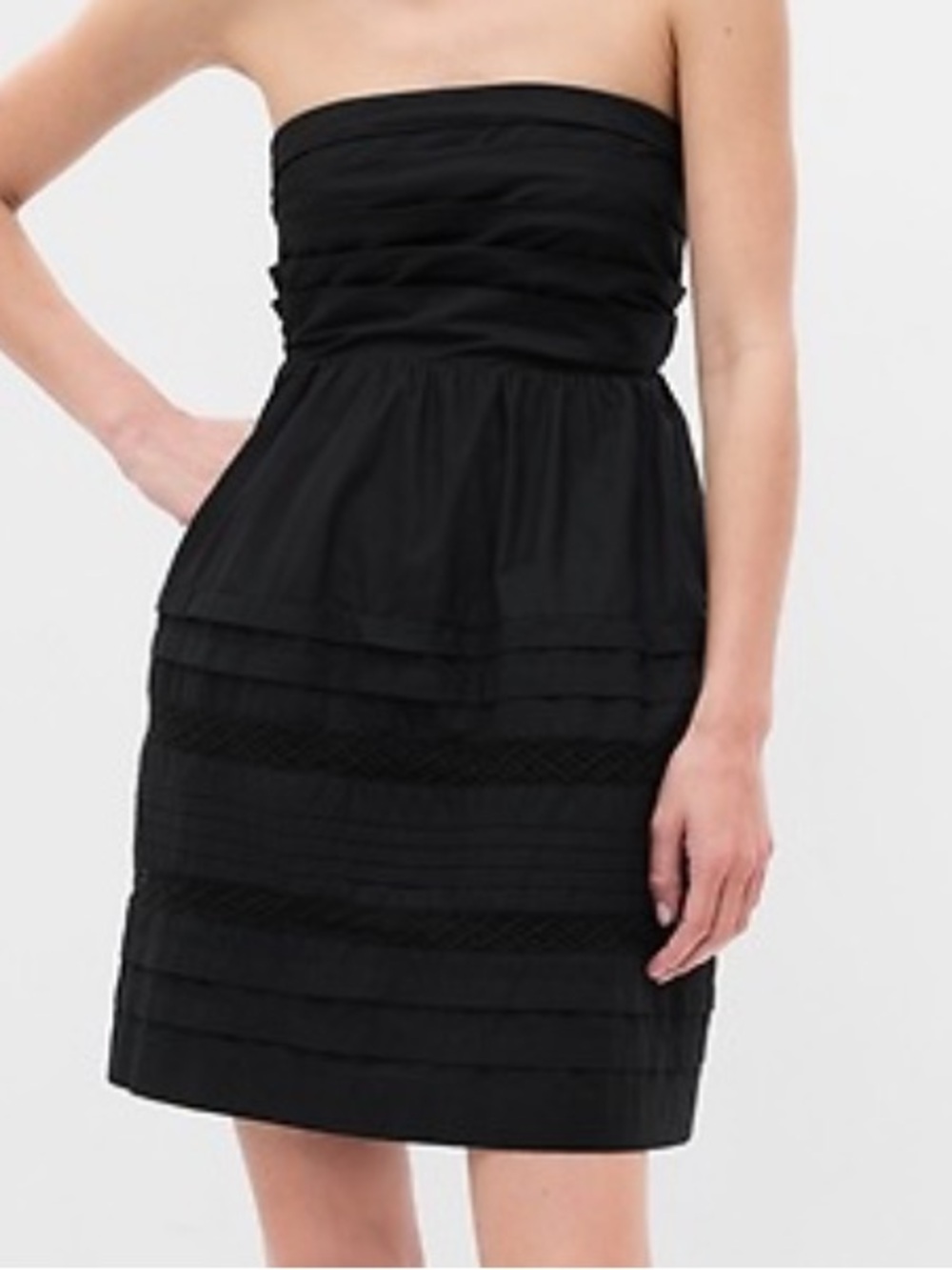 GAP Strapless Smocked Black Dress Small NWT
